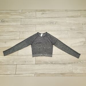 FABLETICS women gray long sleeve atheletic crop top size M